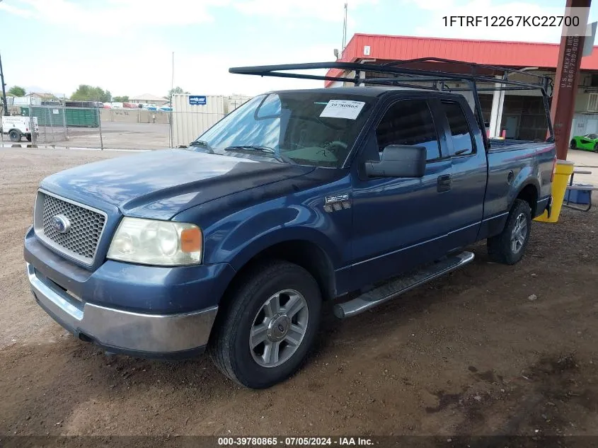 2007 Ford F-150 Stx/Xl/Xlt VIN: 1FTRF12267KC22700 Lot: 39780865