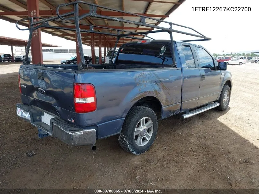 2007 Ford F-150 Stx/Xl/Xlt VIN: 1FTRF12267KC22700 Lot: 39780865