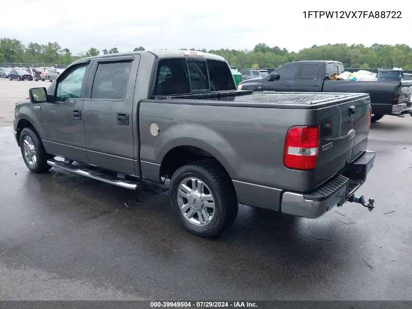 2007 Ford F-150 Lariat/Xlt VIN: 1FTPW12VX7FA88722 Lot: 39949504