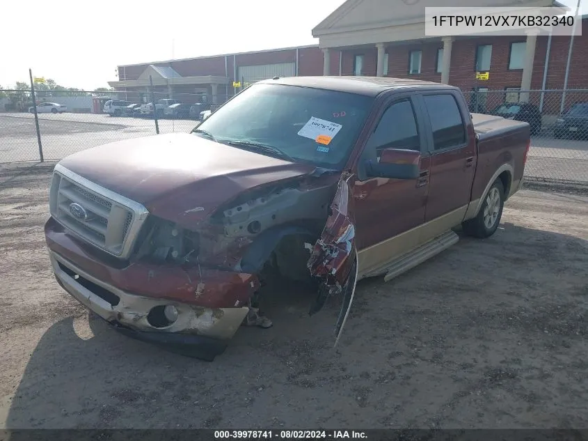 2007 Ford F-150 Lariat/Xlt VIN: 1FTPW12VX7KB32340 Lot: 39978741