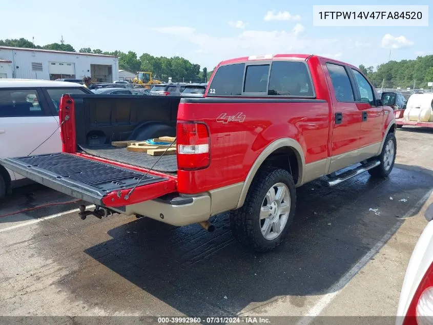 1FTPW14V47FA84520 2007 Ford F-150 Fx4/Lariat/Xlt