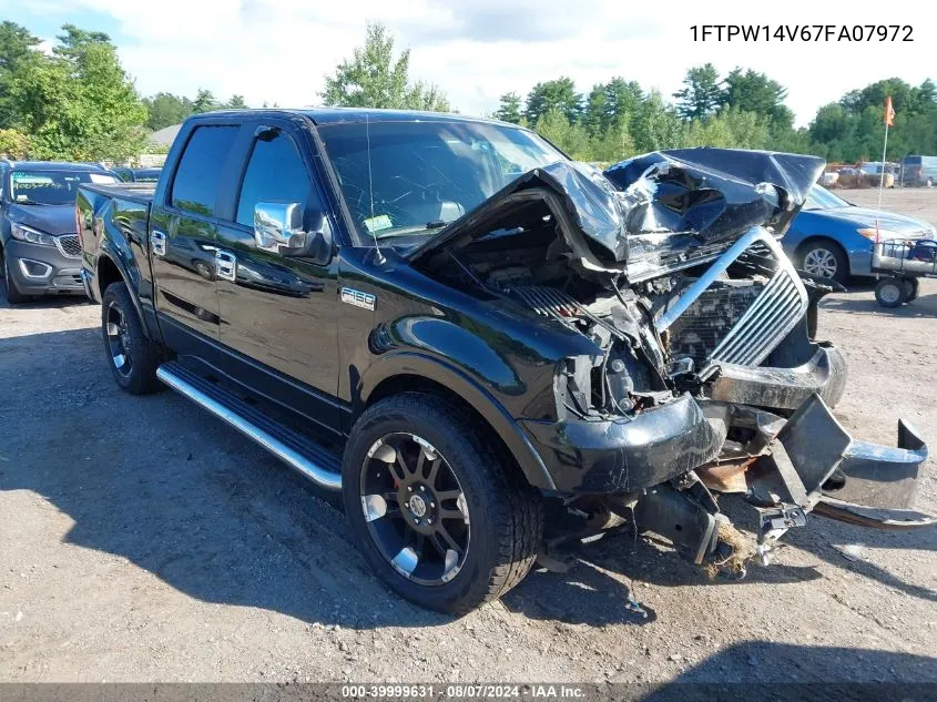 2007 Ford F-150 Fx4/Lariat/Xlt VIN: 1FTPW14V67FA07972 Lot: 39999631