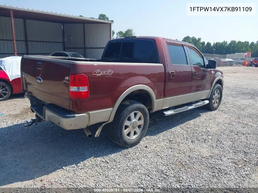 2007 Ford F-150 Fx4/Lariat/Xlt VIN: 1FTPW14VX7KB91109 Lot: 40029761