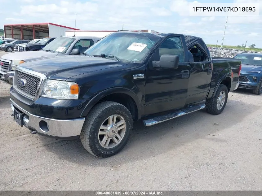 2007 Ford F-150 Fx4/Lariat/Xlt VIN: 1FTPW14V67KD18695 Lot: 40031439