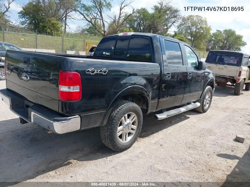 2007 Ford F-150 Fx4/Lariat/Xlt VIN: 1FTPW14V67KD18695 Lot: 40031439