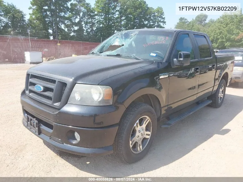 2007 Ford F-150 Lariat/Xlt VIN: 1FTPW12V57KB02209 Lot: 40058626