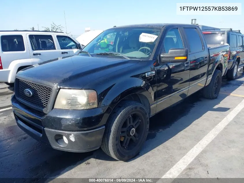 2007 Ford F-150 Lariat/Xlt VIN: 1FTPW12557KB53869 Lot: 40076014