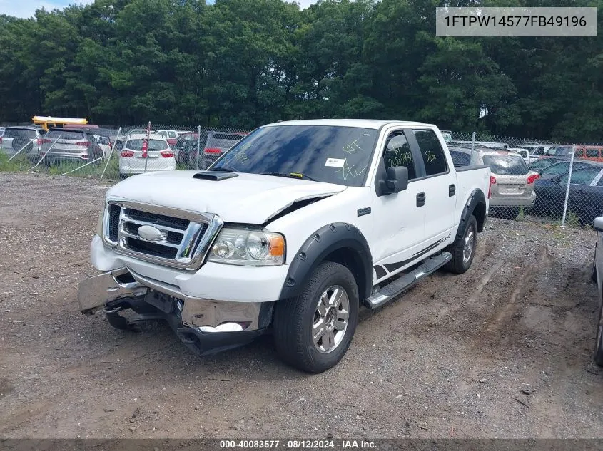 2007 Ford F-150 Fx4/Lariat/Xlt VIN: 1FTPW14577FB49196 Lot: 40083577