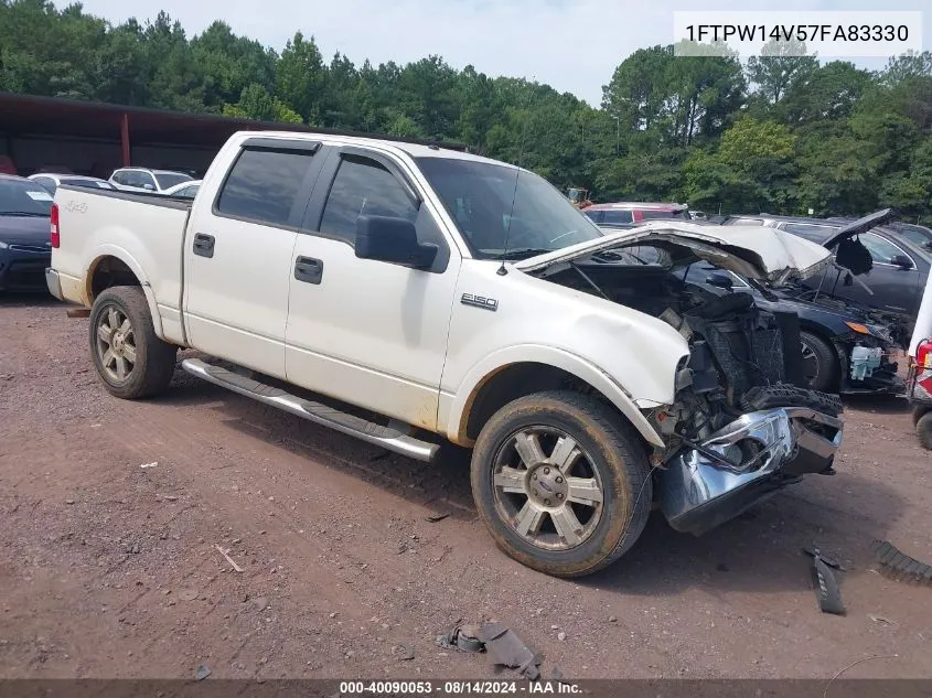 2007 Ford F-150 Fx4/Lariat/Xlt VIN: 1FTPW14V57FA83330 Lot: 40090053