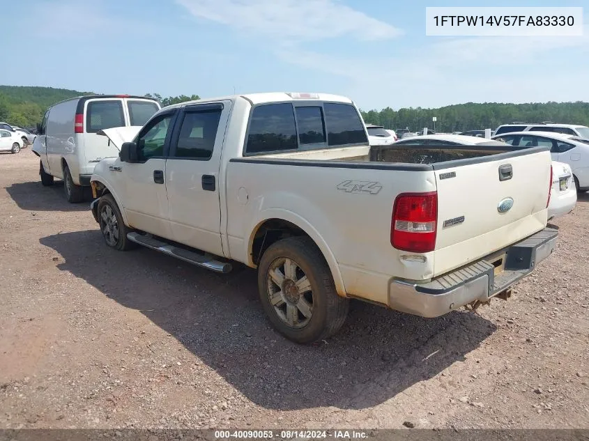 2007 Ford F-150 Fx4/Lariat/Xlt VIN: 1FTPW14V57FA83330 Lot: 40090053