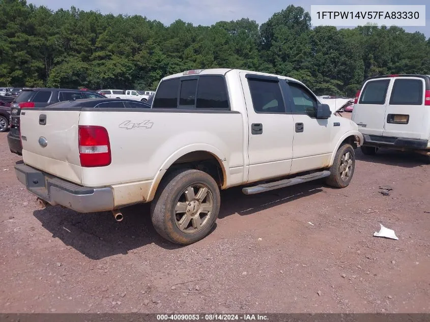 1FTPW14V57FA83330 2007 Ford F-150 Fx4/Lariat/Xlt