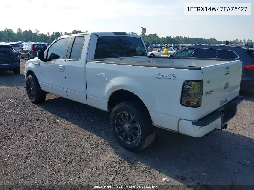 2007 Ford F-150 Fx4/Stx/Xl/Xlt VIN: 1FTRX14W47FA75427 Lot: 40111583