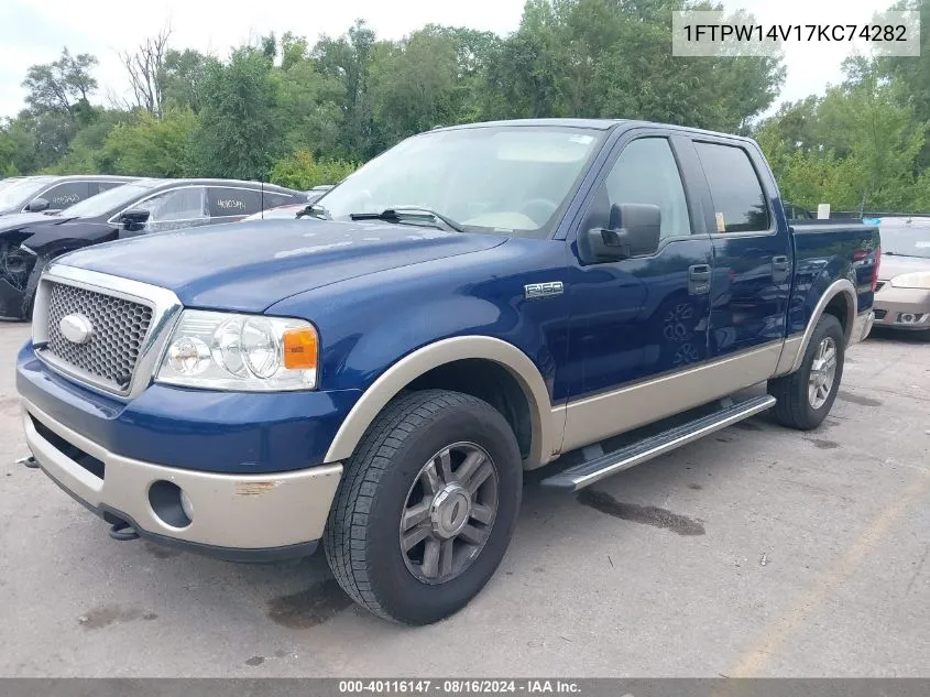 2007 Ford F-150 Fx4/Lariat/Xlt VIN: 1FTPW14V17KC74282 Lot: 40116147