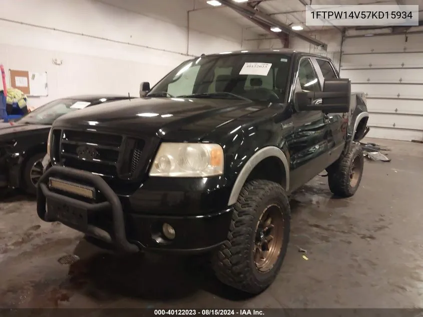 2007 Ford F-150 Fx4/Lariat/Xlt VIN: 1FTPW14V57KD15934 Lot: 40122023