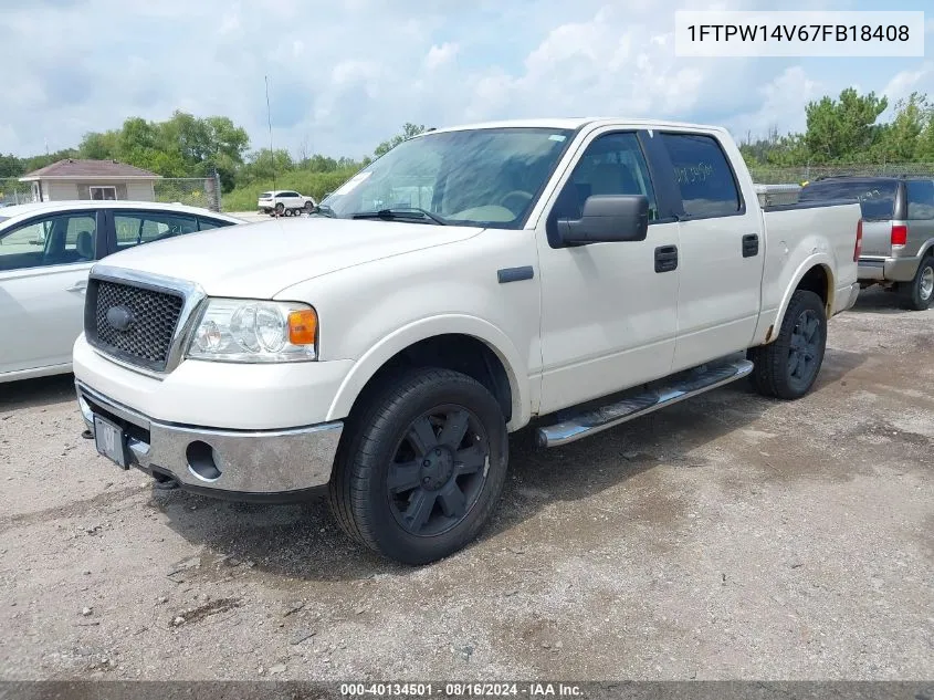 2007 Ford F-150 Fx4/Lariat/Xlt VIN: 1FTPW14V67FB18408 Lot: 40134501