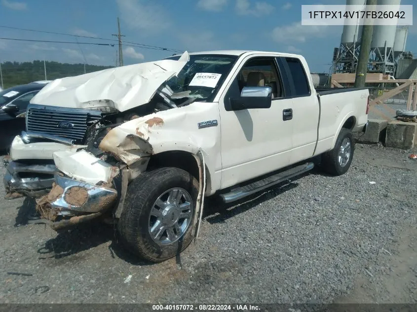 2007 Ford F-150 Fx4/Lariat/Xl/Xlt VIN: 1FTPX14V17FB26042 Lot: 40157072