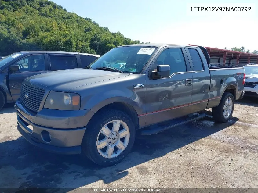 2007 Ford F-150 VIN: 1FTPX12V97NA03792 Lot: 40157316