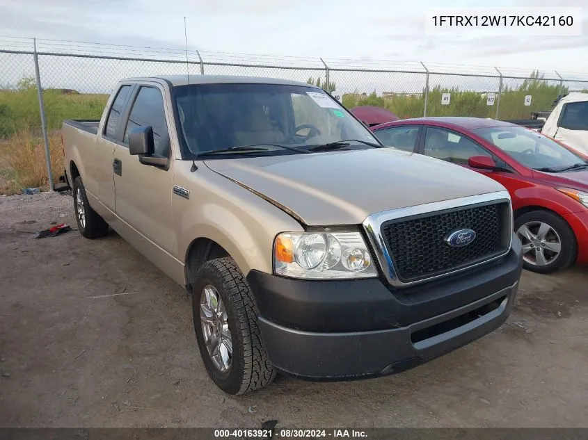 2007 Ford F-150 Stx/Xl/Xlt VIN: 1FTRX12W17KC42160 Lot: 40163921