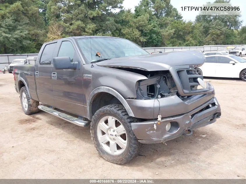 2007 Ford F-150 VIN: 1FTPW14V47KC58996 Lot: 40168876