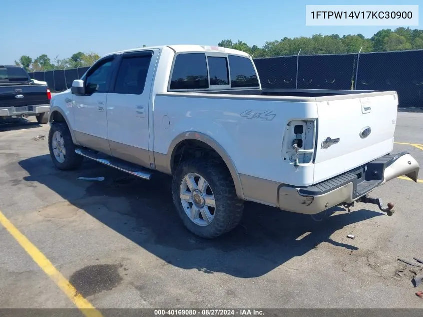 2007 Ford F-150 Fx4/Lariat/Xlt VIN: 1FTPW14V17KC30900 Lot: 40169080