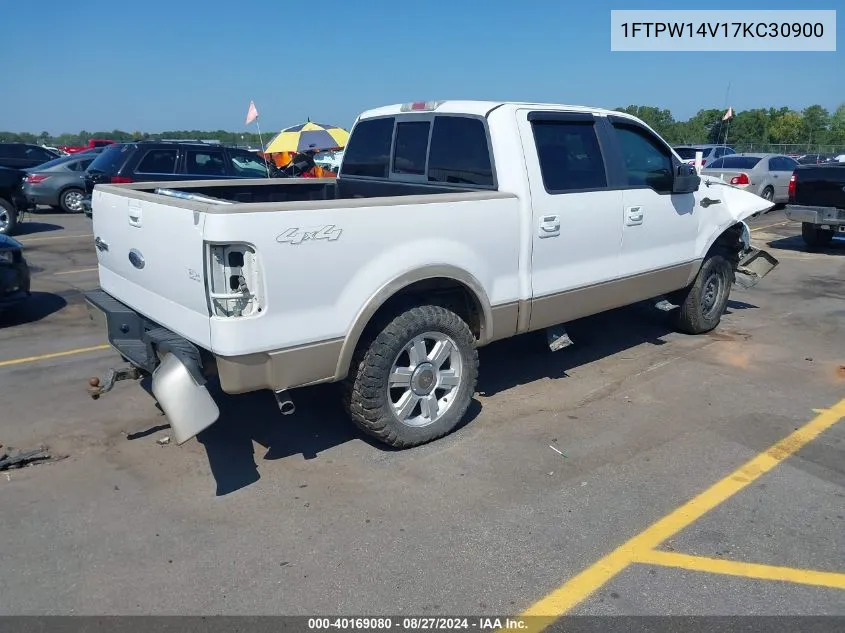 2007 Ford F-150 Fx4/Lariat/Xlt VIN: 1FTPW14V17KC30900 Lot: 40169080