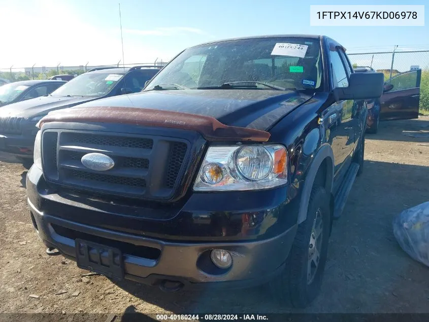 2007 Ford F-150 Fx4/Lariat/Xl/Xlt VIN: 1FTPX14V67KD06978 Lot: 40180244