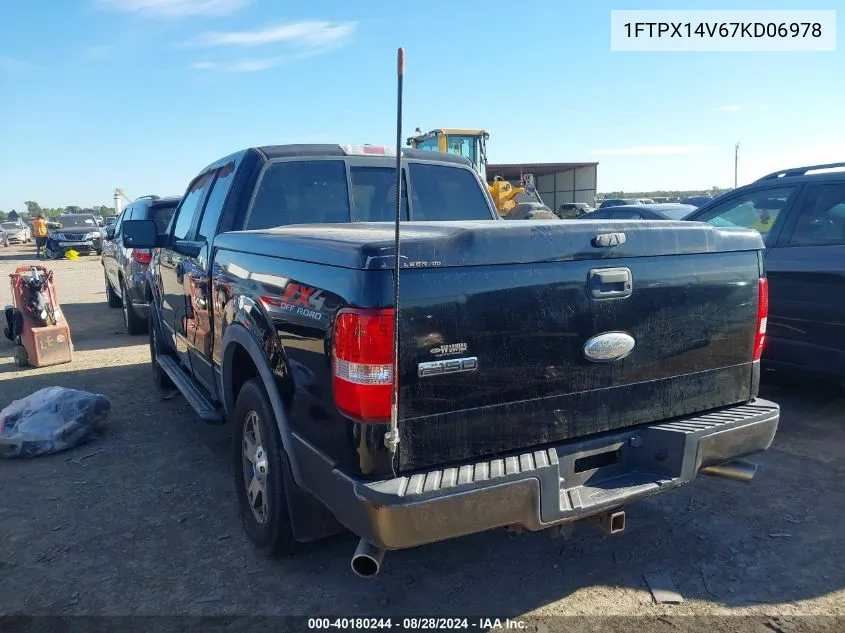 2007 Ford F-150 Fx4/Lariat/Xl/Xlt VIN: 1FTPX14V67KD06978 Lot: 40180244