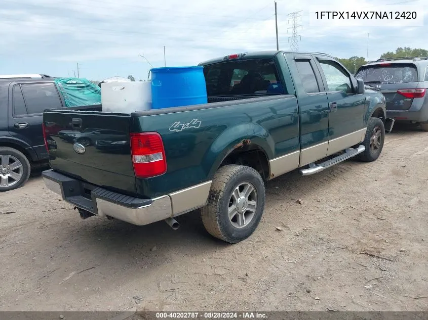 2007 Ford F-150 Fx4/Lariat/Xl/Xlt VIN: 1FTPX14VX7NA12420 Lot: 40202787