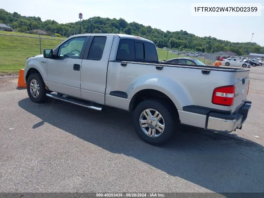 2007 Ford F-150 Stx/Xlt VIN: 1FTRX02W47KD02359 Lot: 40203435