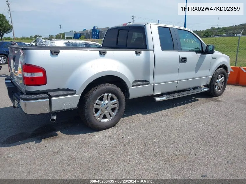 2007 Ford F-150 Stx/Xlt VIN: 1FTRX02W47KD02359 Lot: 40203435