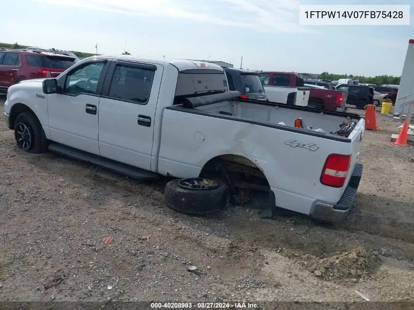 2007 Ford F-150 Fx4/Lariat/Xlt VIN: 1FTPW14V07FB75428 Lot: 40208983