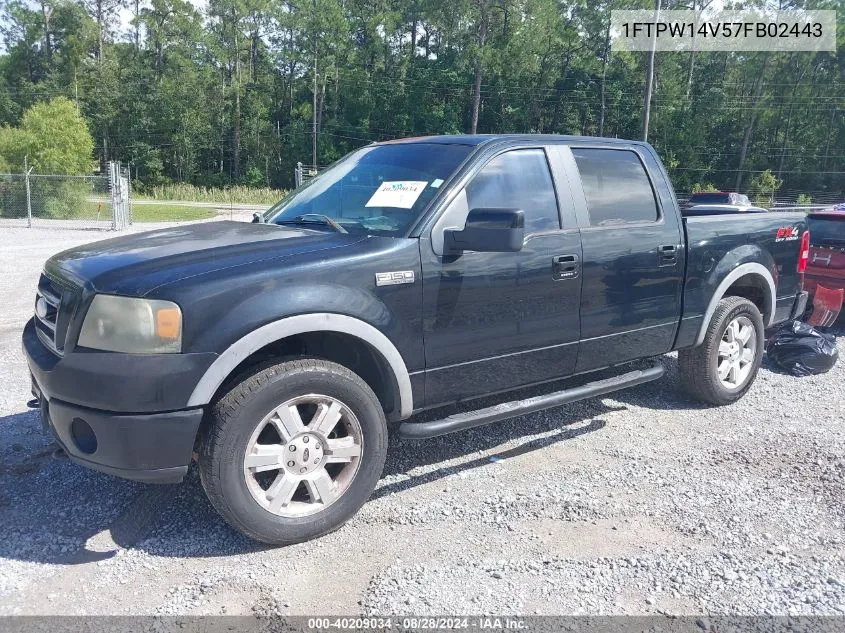 2007 Ford F-150 Fx4/Lariat/Xlt VIN: 1FTPW14V57FB02443 Lot: 40209034