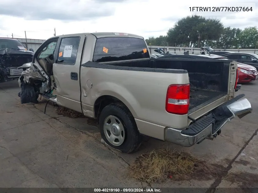 2007 Ford F-150 Xlt VIN: 1FTRW12W77KD37664 Lot: 40219160