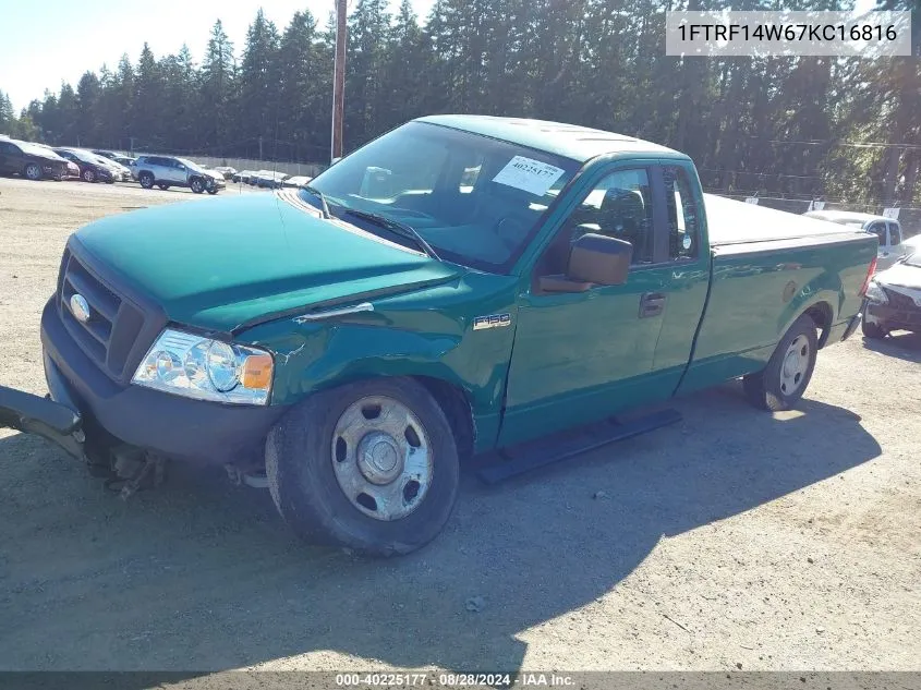 2007 Ford F-150 Stx/Xl/Xlt VIN: 1FTRF14W67KC16816 Lot: 40225177