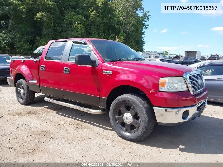 2007 Ford F-150 Fx4/Xlt VIN: 1FTPW04587KC15367 Lot: 40233901