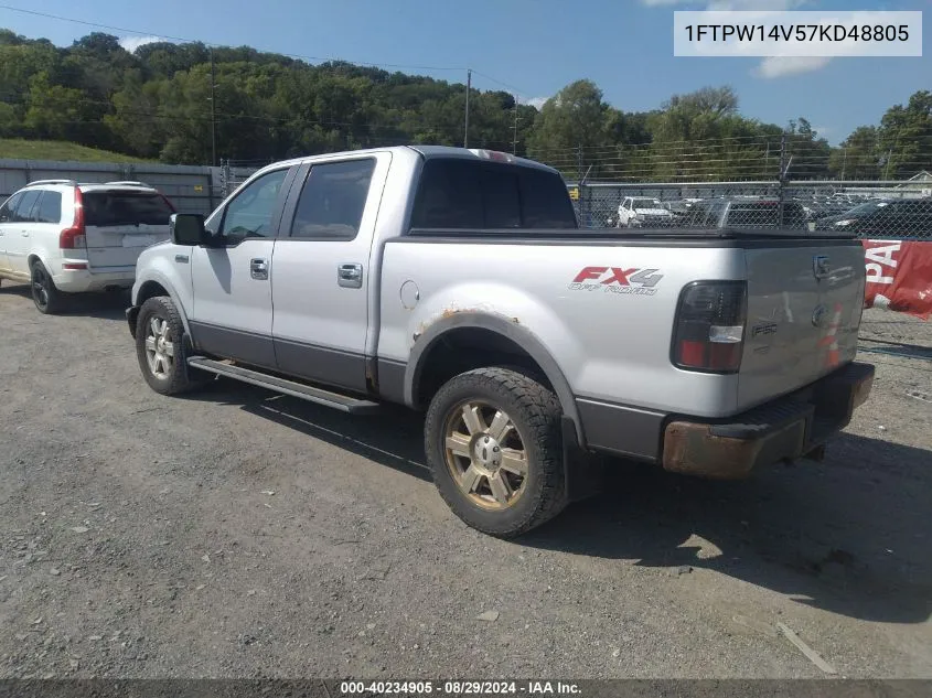 2007 Ford F-150 Fx4/Lariat/Xlt VIN: 1FTPW14V57KD48805 Lot: 40234905