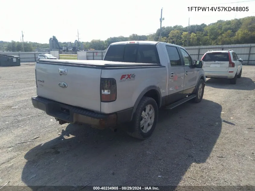 2007 Ford F-150 Fx4/Lariat/Xlt VIN: 1FTPW14V57KD48805 Lot: 40234905