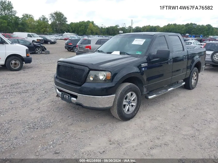 2007 Ford F-150 Xlt VIN: 1FTRW14W67FA76582 Lot: 40235555