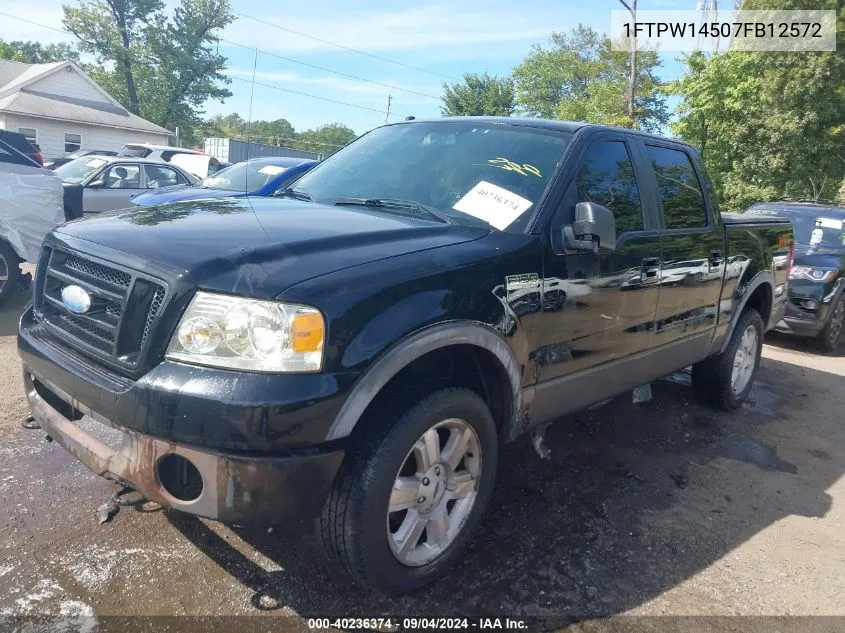 2007 Ford F-150 Fx4/Lariat/Xlt VIN: 1FTPW14507FB12572 Lot: 40236374