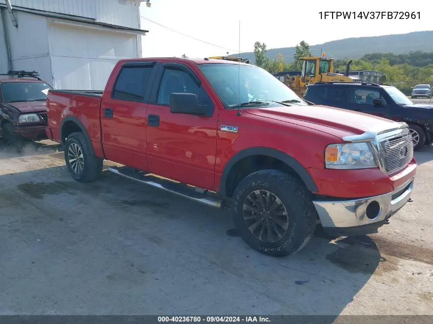 2007 Ford F-150 Fx4/Lariat/Xlt VIN: 1FTPW14V37FB72961 Lot: 40236780