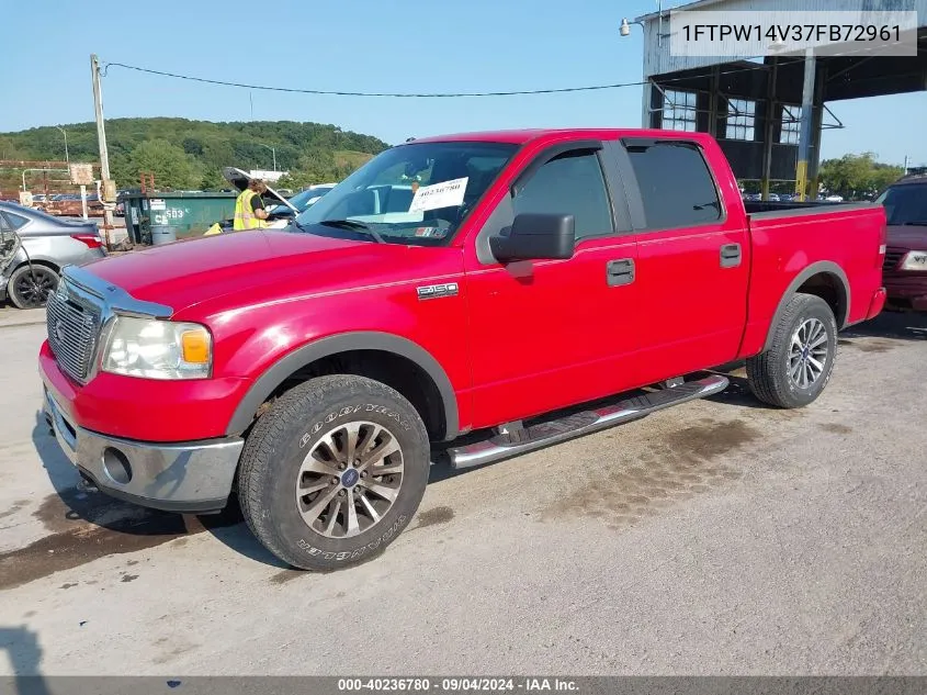 2007 Ford F-150 Fx4/Lariat/Xlt VIN: 1FTPW14V37FB72961 Lot: 40236780