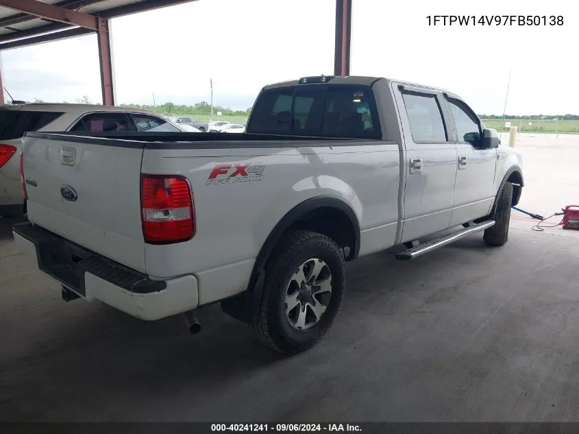 2007 Ford F-150 Fx4/Lariat/Xlt VIN: 1FTPW14V97FB50138 Lot: 40241241