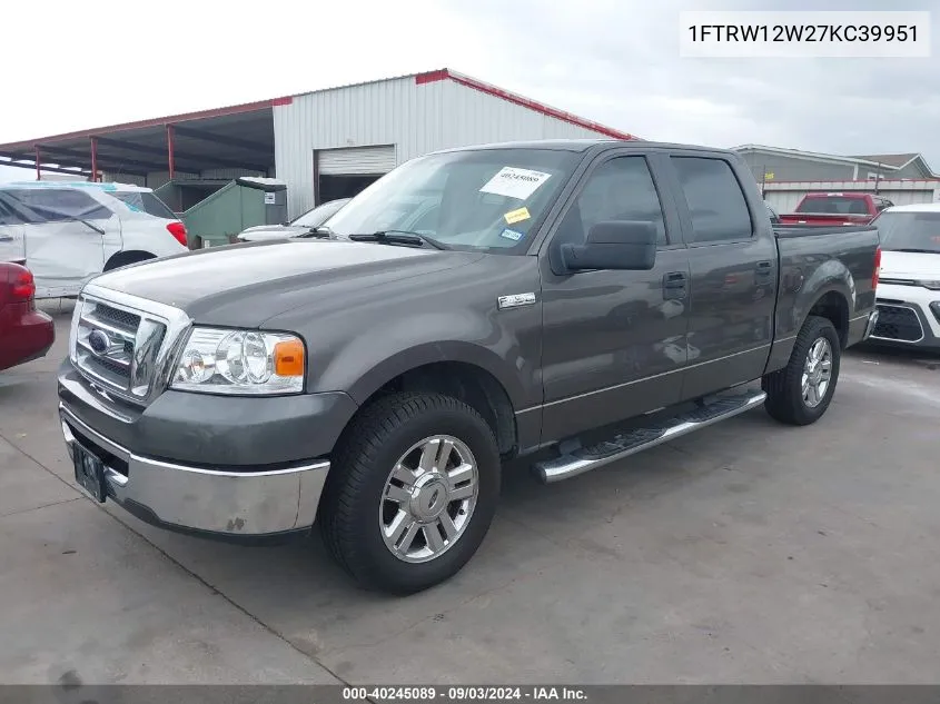 1FTRW12W27KC39951 2007 Ford F-150 Xlt