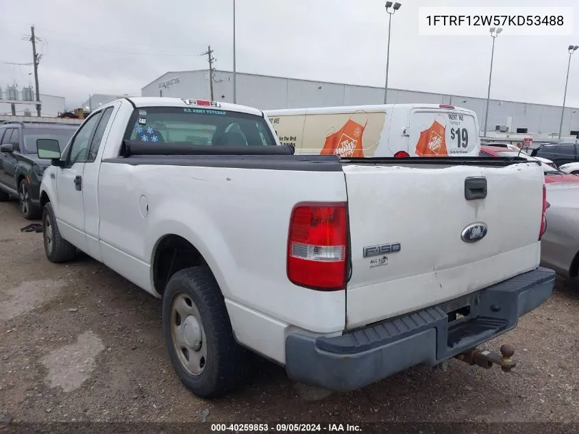 2007 Ford F-150 Stx/Xl/Xlt VIN: 1FTRF12W57KD53488 Lot: 40259853