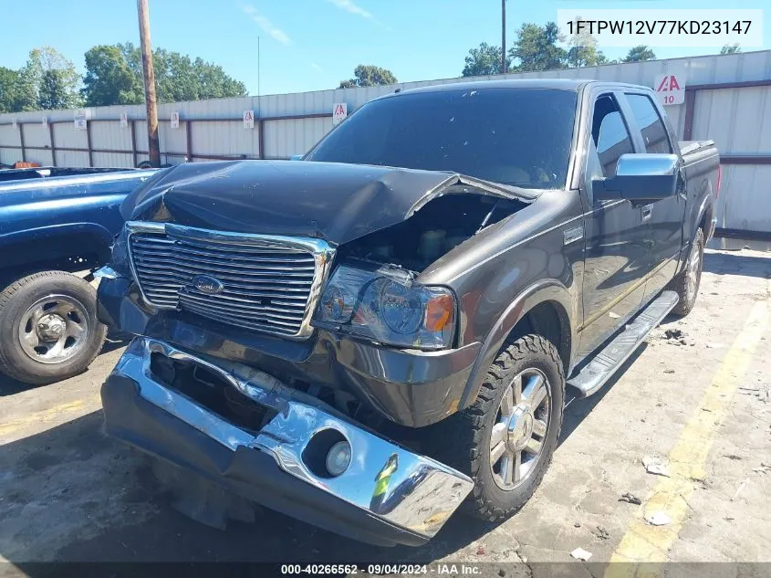 2007 Ford F-150 Lariat/Xlt VIN: 1FTPW12V77KD23147 Lot: 40266562