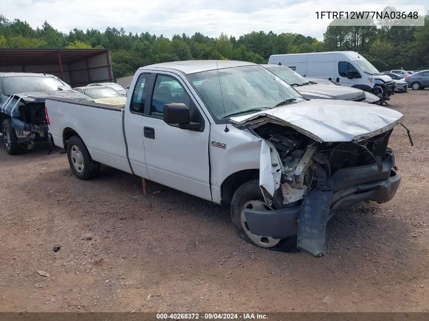 2007 Ford F-150 Stx/Xl/Xlt VIN: 1FTRF12W77NA03648 Lot: 40268372