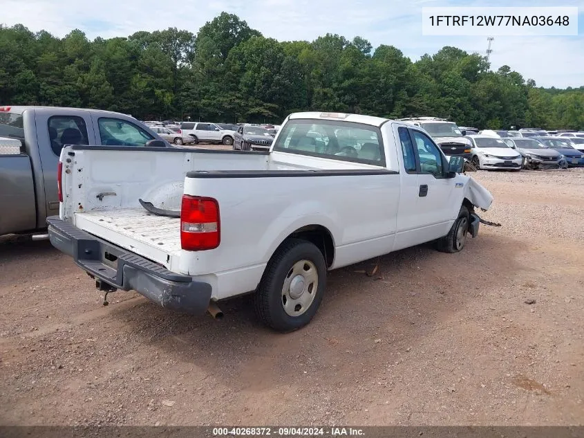 2007 Ford F-150 Stx/Xl/Xlt VIN: 1FTRF12W77NA03648 Lot: 40268372