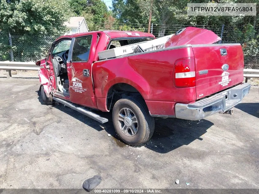 2007 Ford F-150 Lariat/Xlt VIN: 1FTPW12V87FA96804 Lot: 40281099