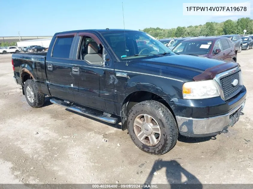 2007 Ford F-150 Fx4/Lariat/Xlt VIN: 1FTPW14V07FA19678 Lot: 40286400