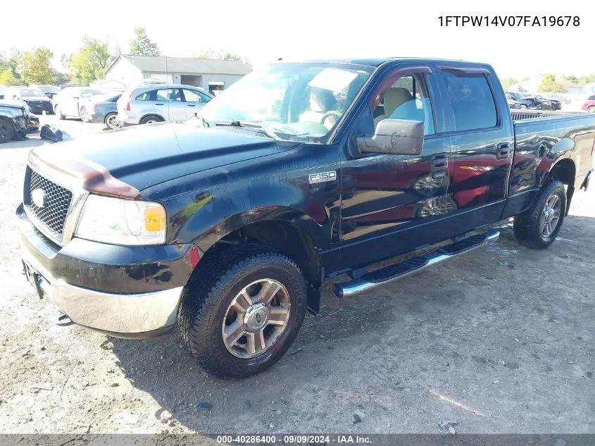 2007 Ford F-150 Fx4/Lariat/Xlt VIN: 1FTPW14V07FA19678 Lot: 40286400